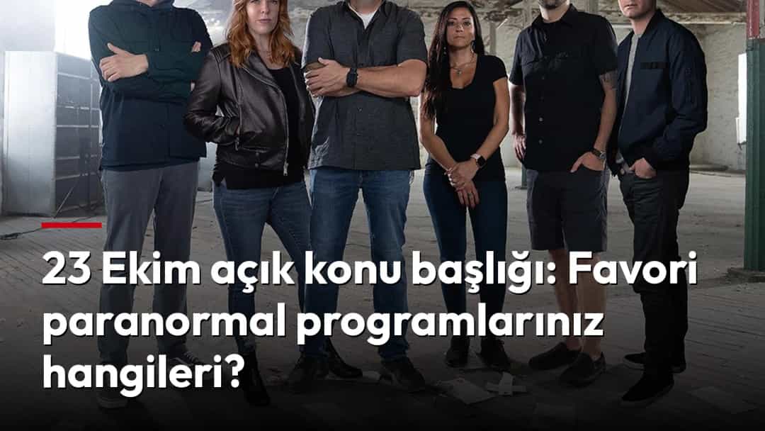 Bir grup paranormal araştırmacısı terk edilmiş bir binada yan yana duruyor.