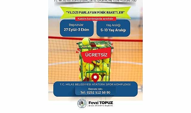 Milas Belediyesi’nden Minik Sporcular İçin Tenis Kursu görseli