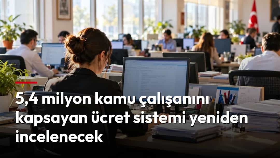Kamu kurumundaki açık ofiste bilgisayar başında çalışan personel