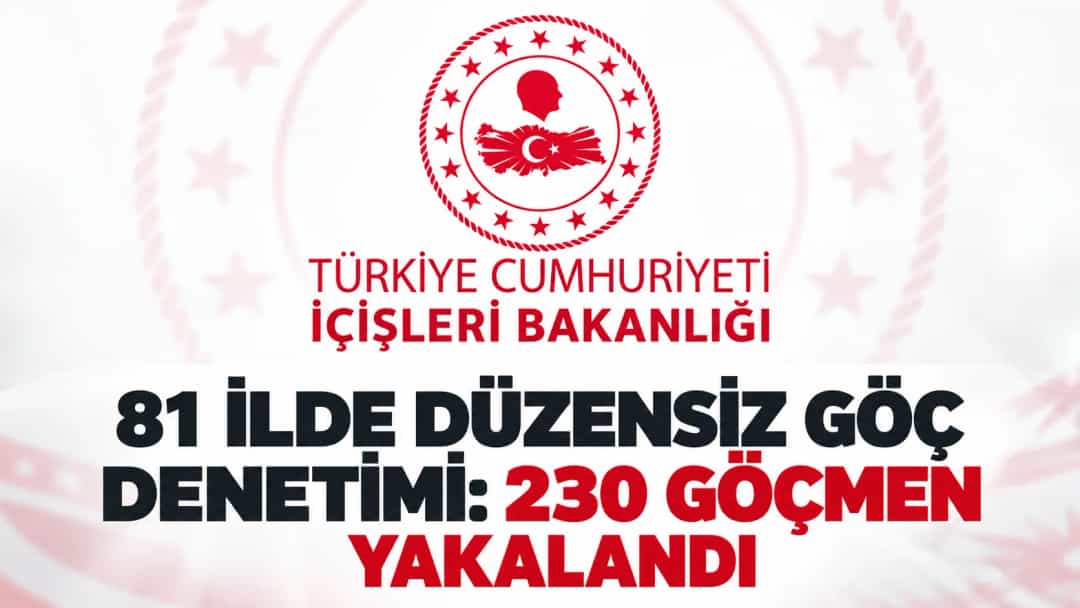81 İlde Düzensiz Göç Denetimi: 230 Göçmen Yakalandı