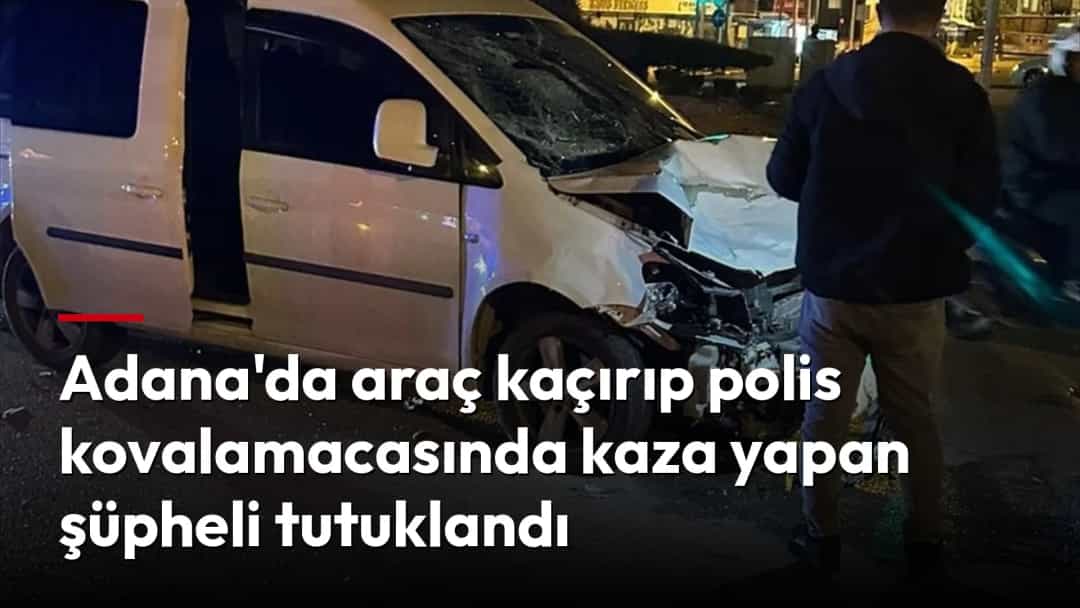 Polis kovalamacası sonrasında ön kısmı hasar gören beyaz araç, gece olay yerinde.