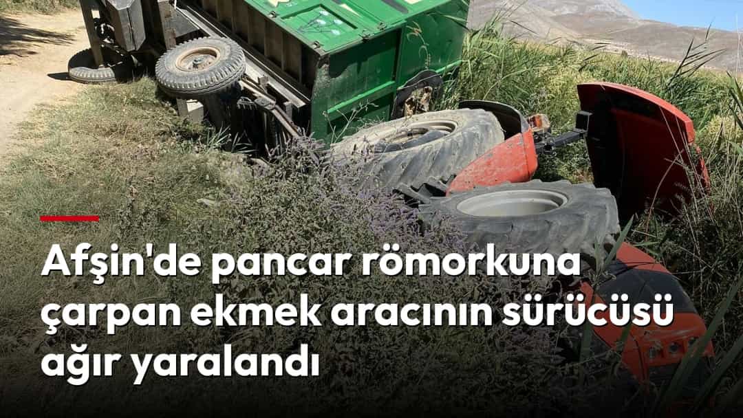 Yol kenarındaki yamaçta devrilmiş yeşil pancar römorku ve çarpıştığı kırmızı araç