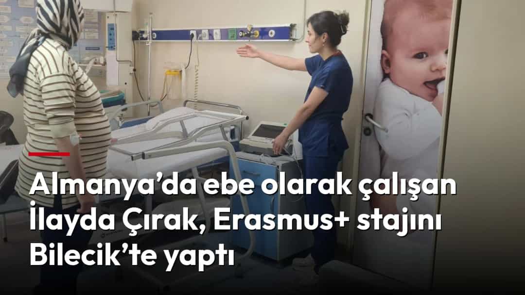 Bir ebe, hastane odasında yenidoğan yatağının yanında görevini anlatıyor.