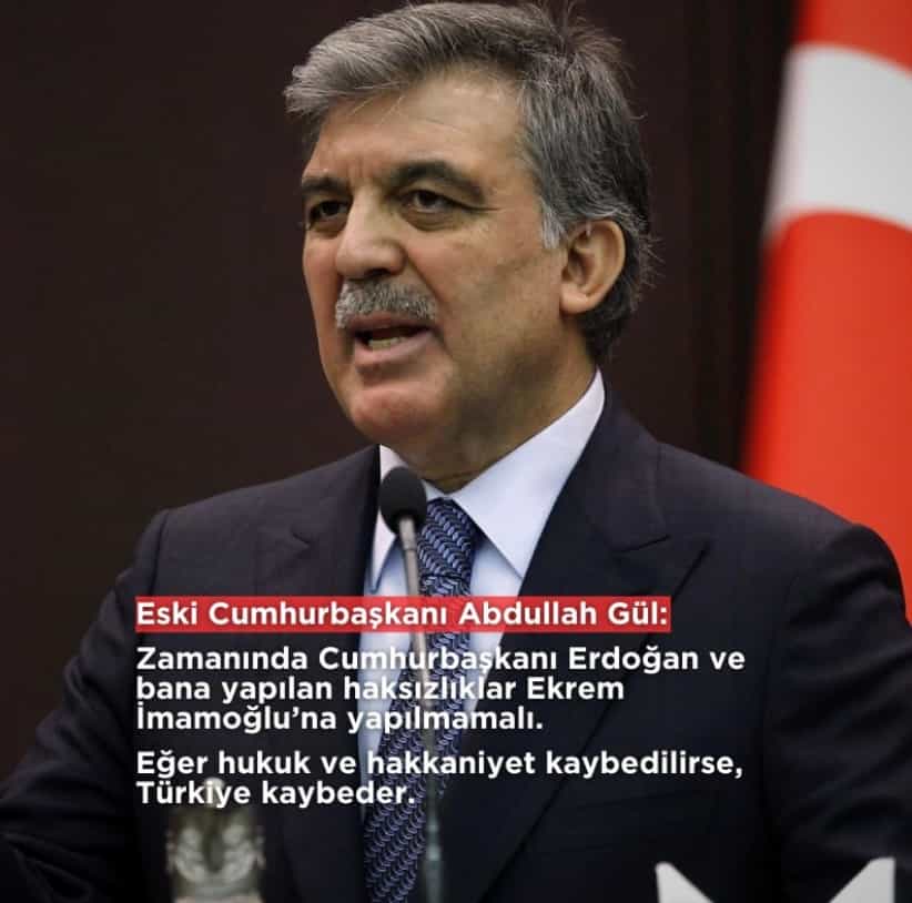 Abdullah Gül'den Erdoğan'a İmamoğlu Tepkisi görseli
