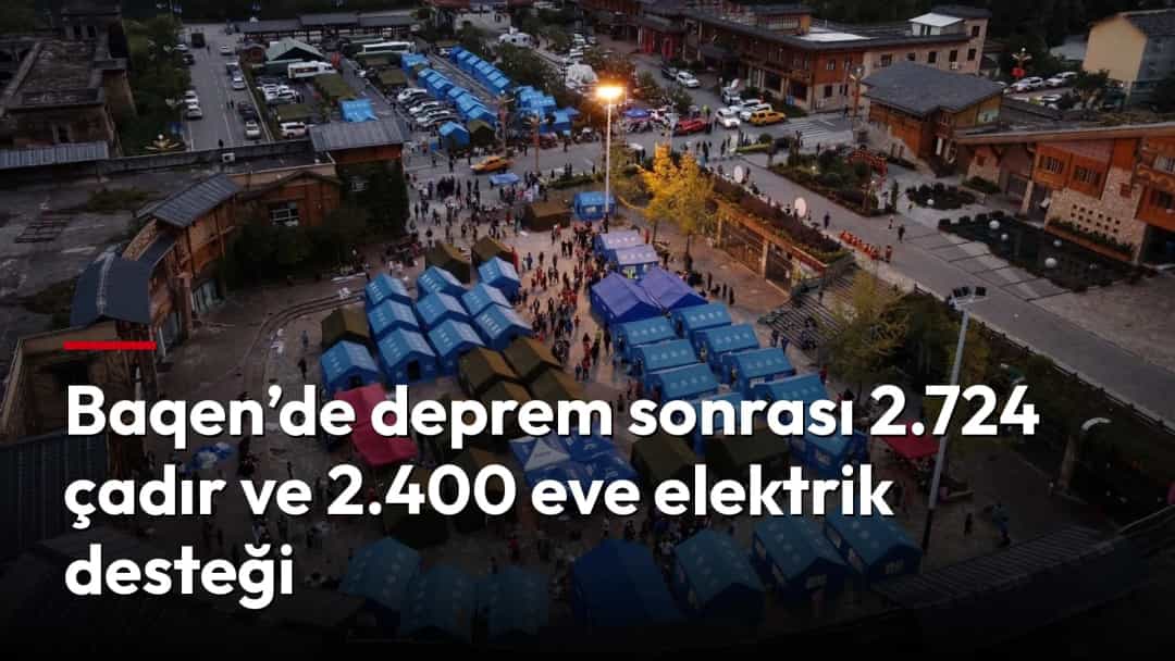 Deprem sonrası kurulan çadırların ve geçici barınma alanının havadan görünümü.