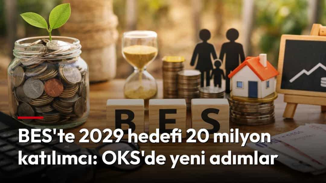 BES ve uzun vadeli tasarrufu simgeleyen bozuk para kavanozu, büyüyen filiz, kum saati ve birikim temalı nesneler.