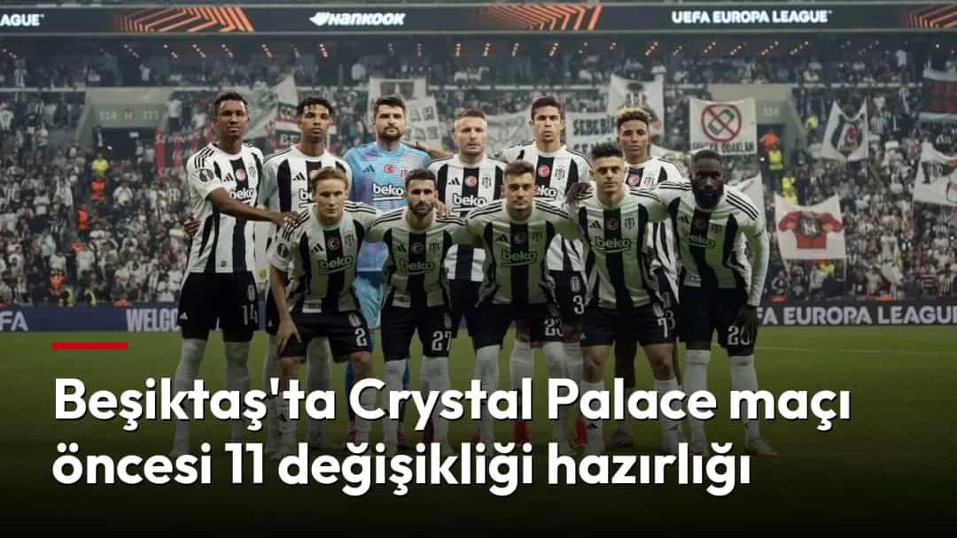 Beşiktaşlı futbolcular maç öncesinde takım fotoğrafı için sahada bir araya geldi.