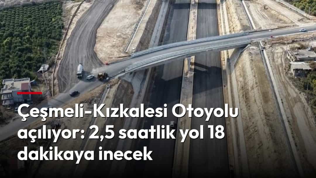 Çeşmeli-Kızkalesi Otoyolu’nun tamamlanan kesimi ve güzergâh üzerindeki köprülü kavşaklar havadan görülüyor.