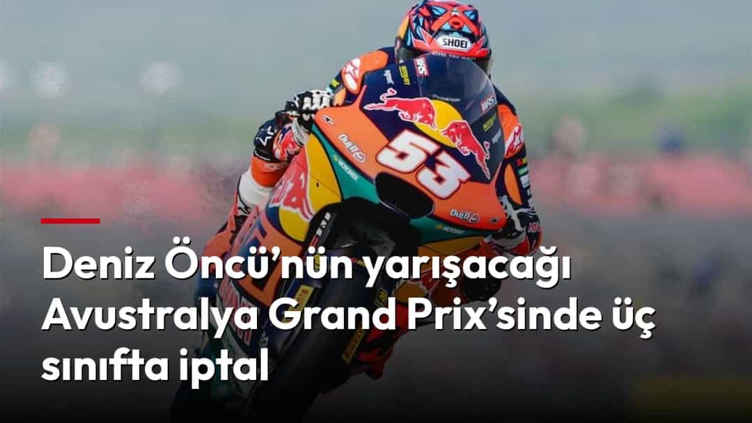 Deniz Öncü, 53 numaralı motosikletiyle yarış sırasında.