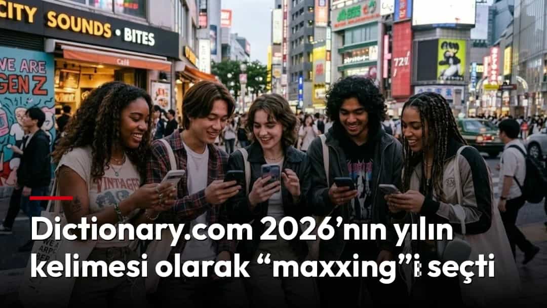 Bir grup genç şehir caddesinde telefonlarına bakarak birlikte yürüyor.