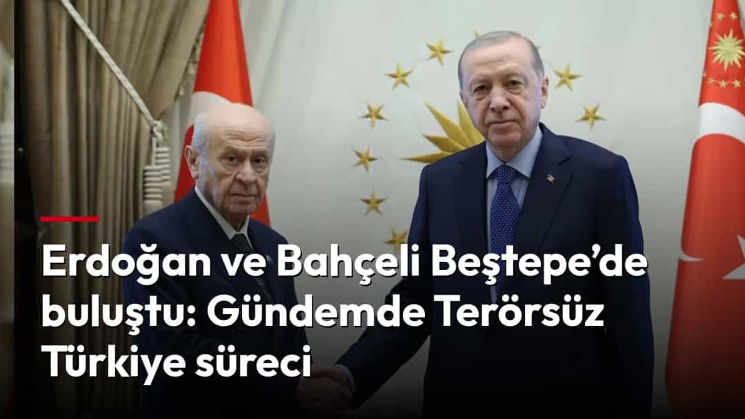 Recep Tayyip Erdoğan ile Devlet Bahçeli, Beştepe’de tokalaşırken