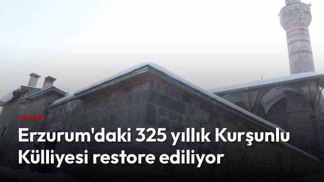 Erzurum’daki Kurşunlu Külliyesi’nin taş yapısı ve minaresi