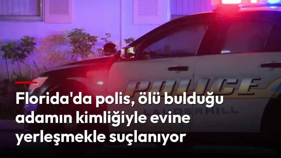 Geceleyin ışıkları yanan Lauderdale polis aracı.