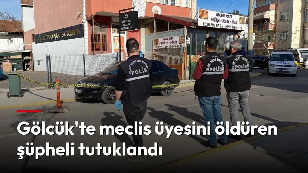 Polis ekipleri, Gölcük'teki olay yerinde güvenlik şeridinin arkasında inceleme yapıyor.