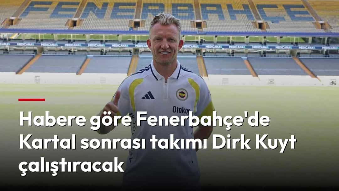Dirk Kuyt, Fenerbahçe formasını giyerek stadın önünde poz veriyor.