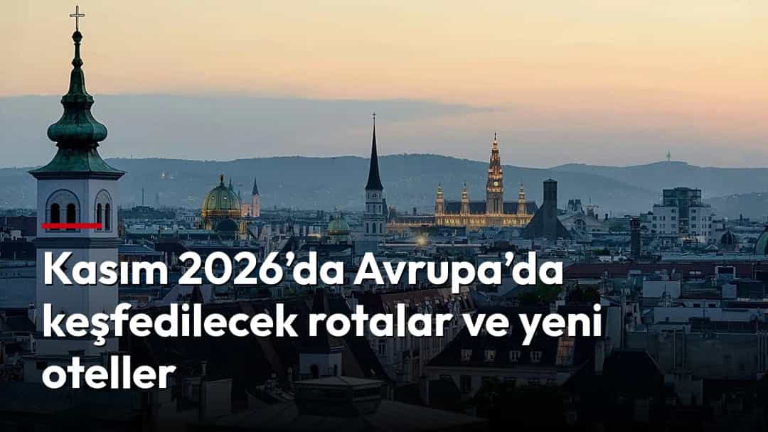 Gün batımında Viyana’nın çatıları ve tarihi şehir merkezinin kuleleri