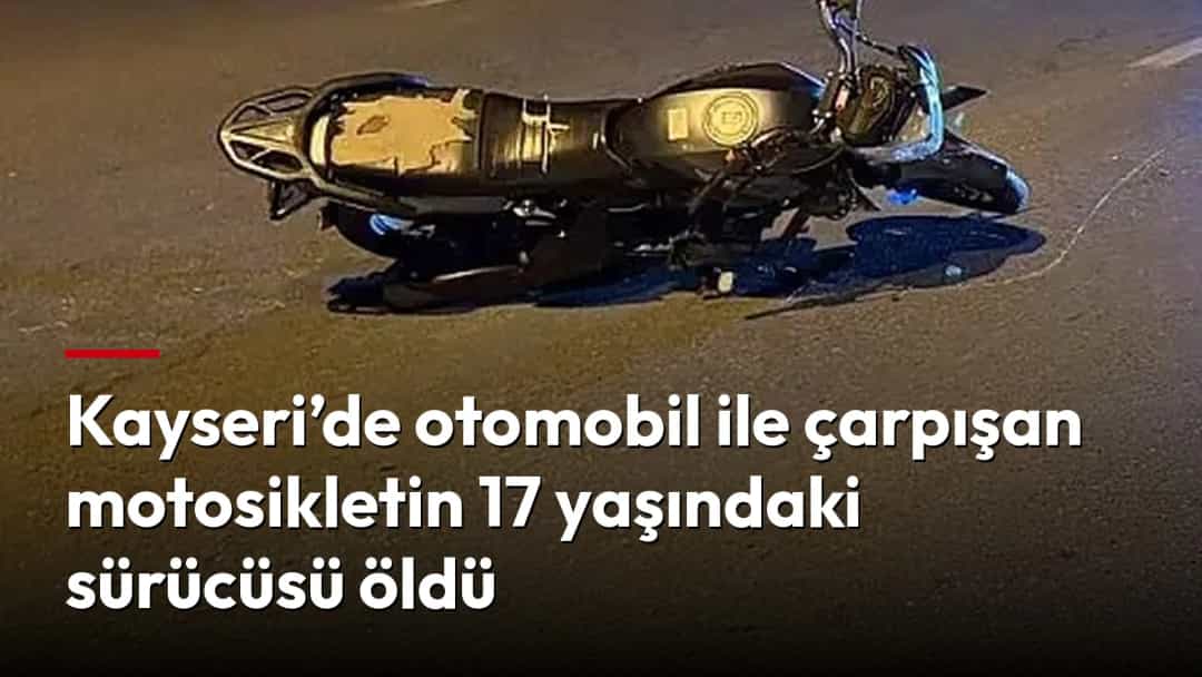 Gece saatlerinde meydana gelen kazanın ardından yola devrilmiş motosiklet ve olay yerindeki polis aracı.