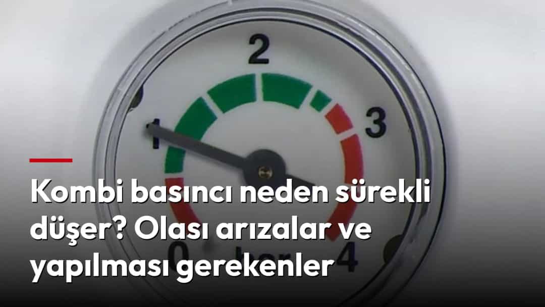 Kombi basınç göstergesinde ibre, renkli basınç aralığını gösteriyor.