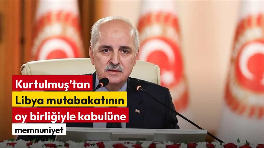 TBMM Başkanı Numan Kurtulmuş, Meclis salonunda mikrofonların önünde konuşuyor.