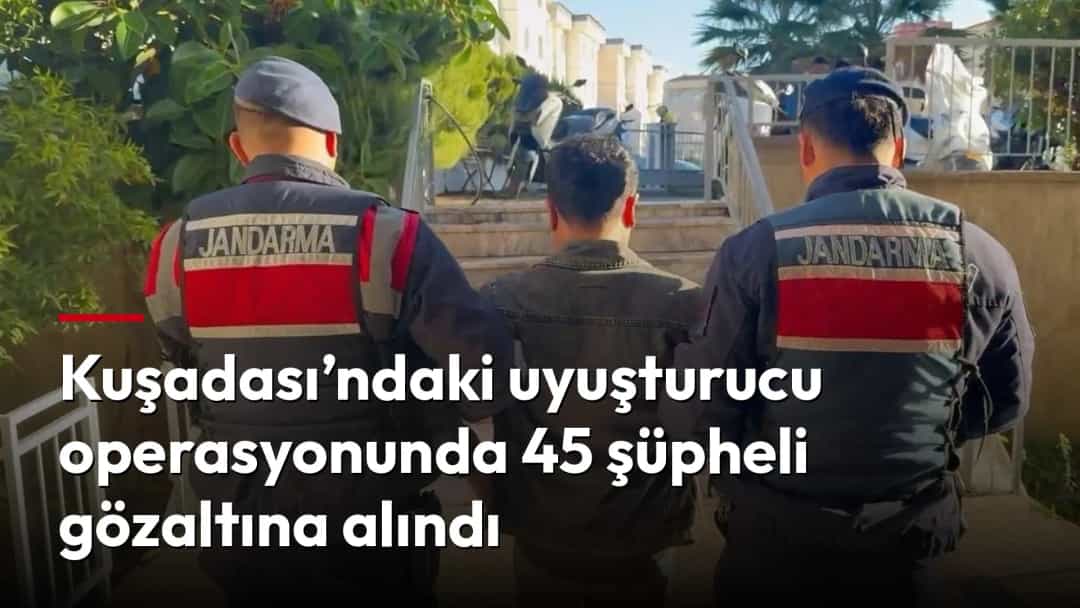 Jandarma ekipleri, bir şüpheliyi gözaltına alarak götürüyor.