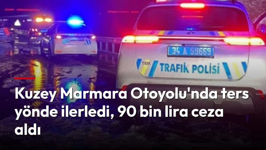 Gece saatlerinde otoyolda görev yapan trafik polisi ekipleri