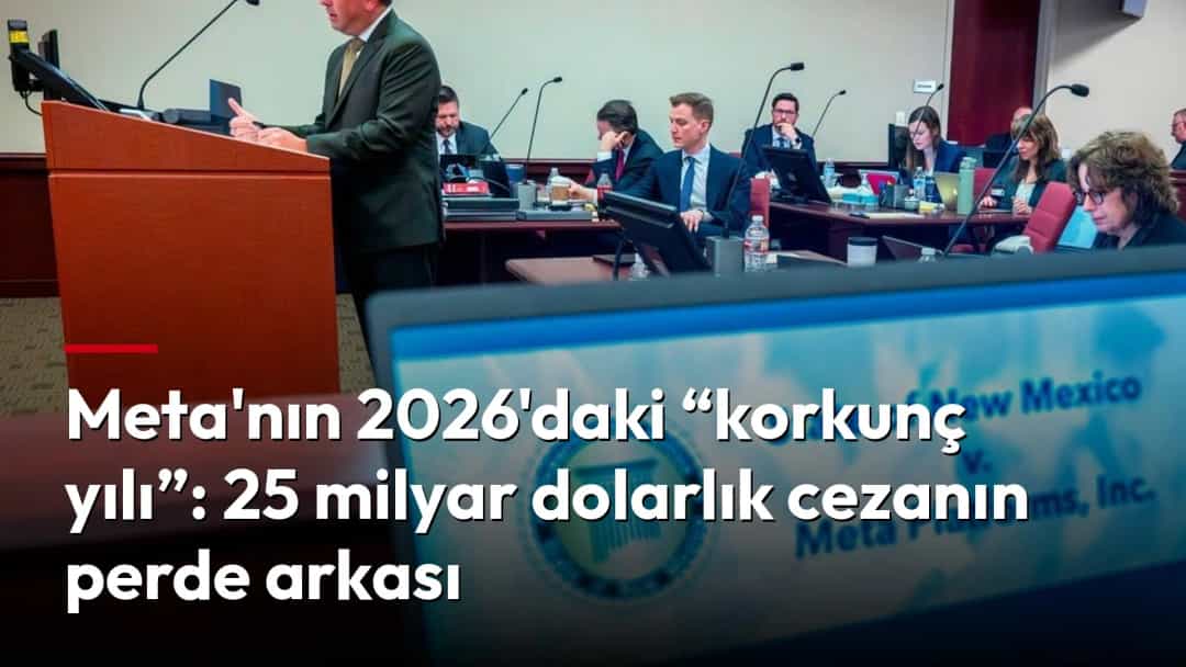 Meta Platforms hakkındaki davanın görüldüğü duruşma salonunda bir konuşmacı kürsüde konuşuyor.