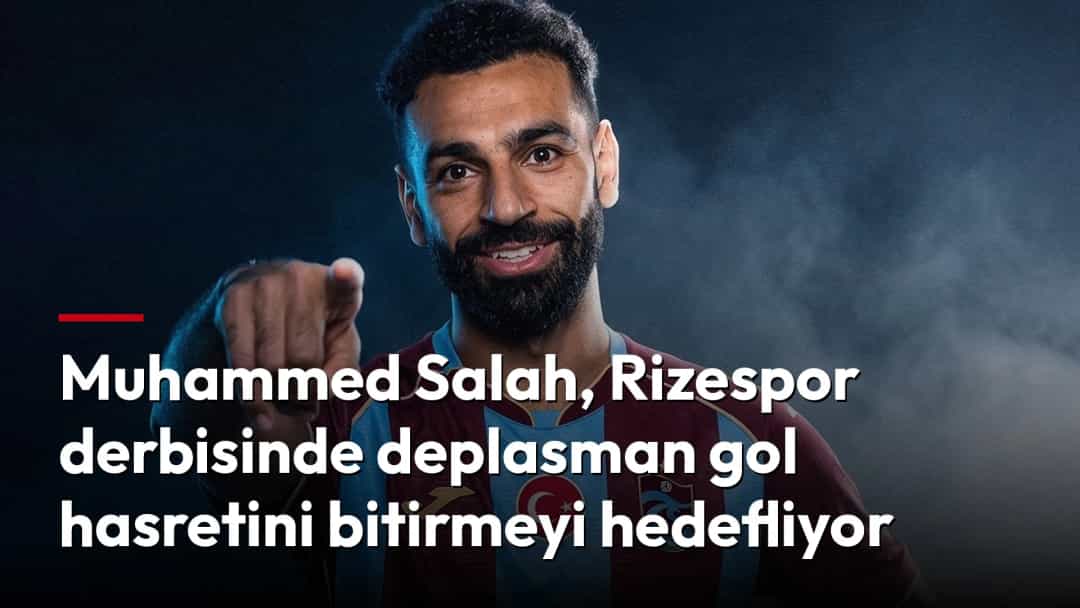 Muhammed Salah, Trabzonspor formasıyla kameraya doğru işaret ediyor.