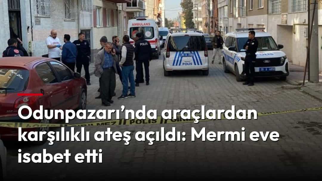 Polis ekipleri, Odunpazarı’nda araçlardan ateş açıldığı bildirilen sokakta güvenlik şeridi çekerek inceleme yapıyor.