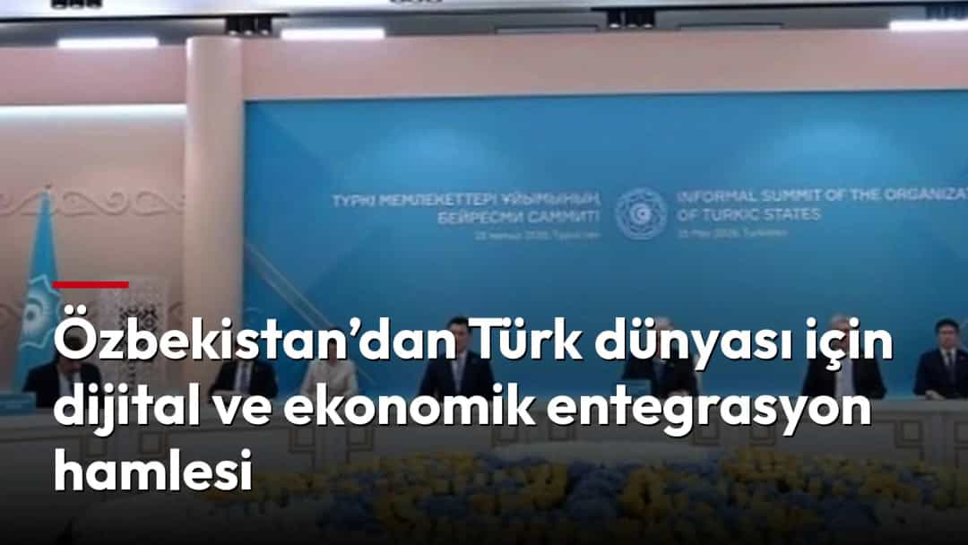 Türk devletlerinin temsilcileri, bayrakların yer aldığı bir salonda toplantı masasında bir araya geliyor.
