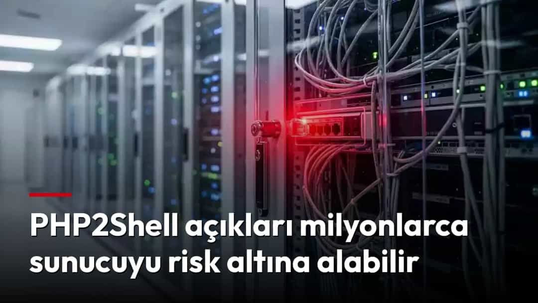 Sunucu odasında kablolarla dolu sunucu rafları ve kırmızı uyarı ışığı