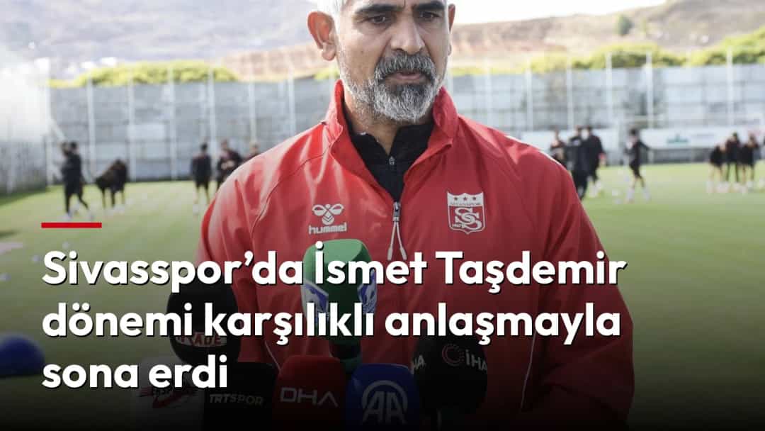 İsmet Taşdemir, Sivasspor antrenman sahasında basın mensuplarına açıklama yapıyor.