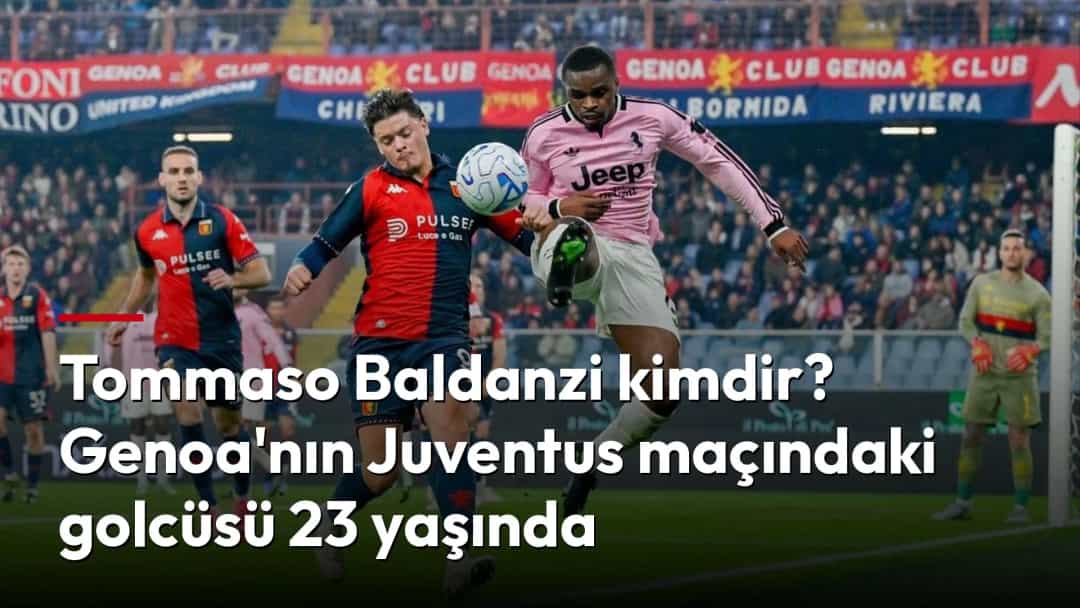 Genoa forması giyen Tommaso Baldanzi, Juventuslu rakibiyle top mücadelesi veriyor.