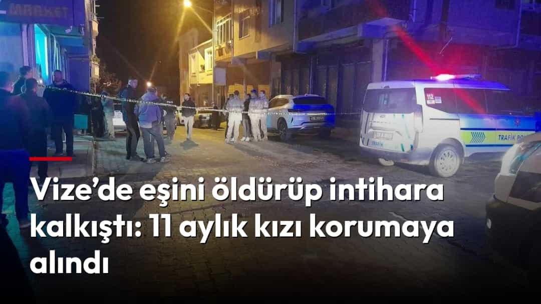 Gece saatlerinde polis şeridiyle kapatılan sokakta ekipler ve polis araçları görülüyor.