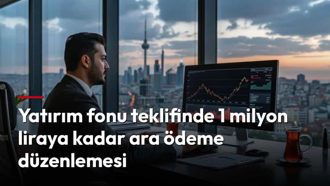 Pencereden şehir manzarası görünen bir ofiste, bilgisayar ekranındaki piyasa grafiklerini inceleyen bir kişi.