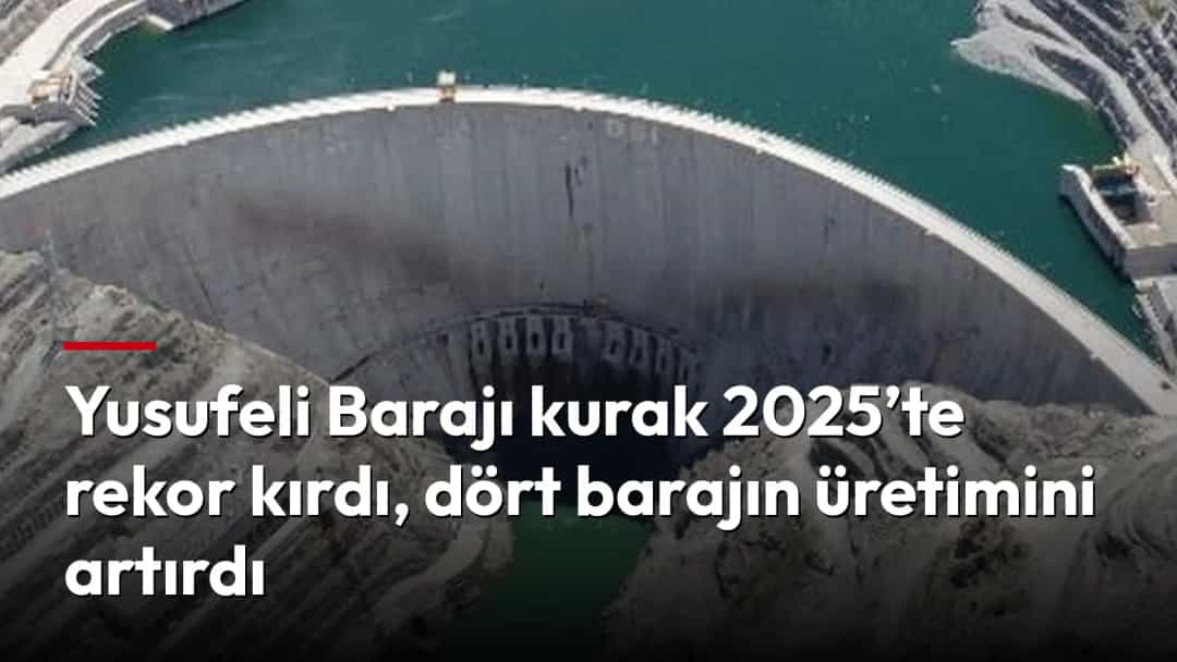 Yusufeli Barajı ve çevresindeki su seviyesini gösteren havadan görünüm.