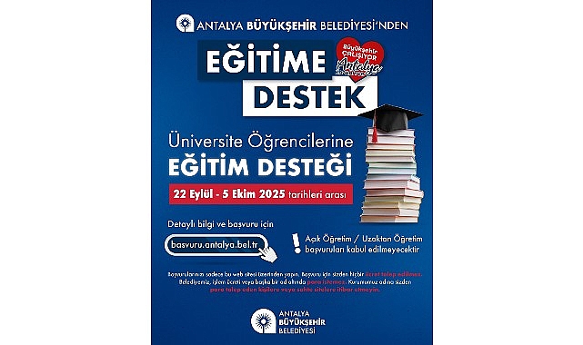Antalya Büyükşehir’den üniversite öğrencilerine eğitim desteği görseli