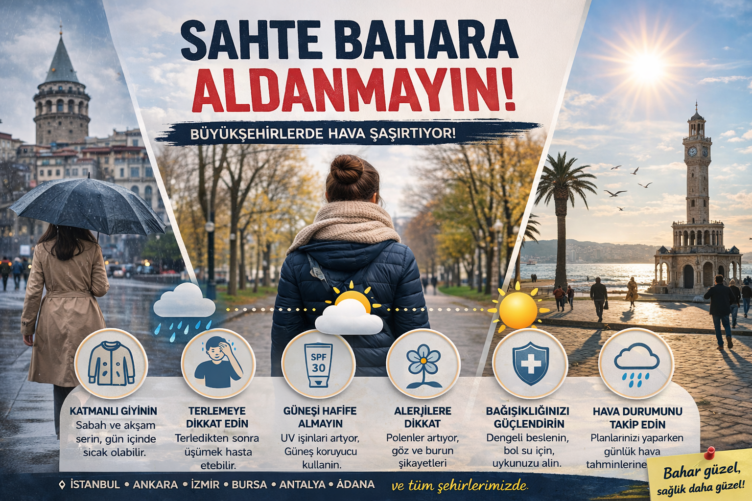 “Sahte Bahara Aldanmayın: Büyükşehirlerde Hava Şaşırtıyor” görseli