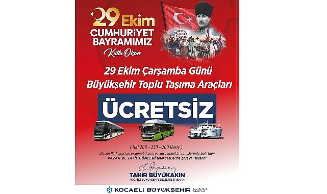 29 Ekim'de toplu ulaşım ücretsiz görseli