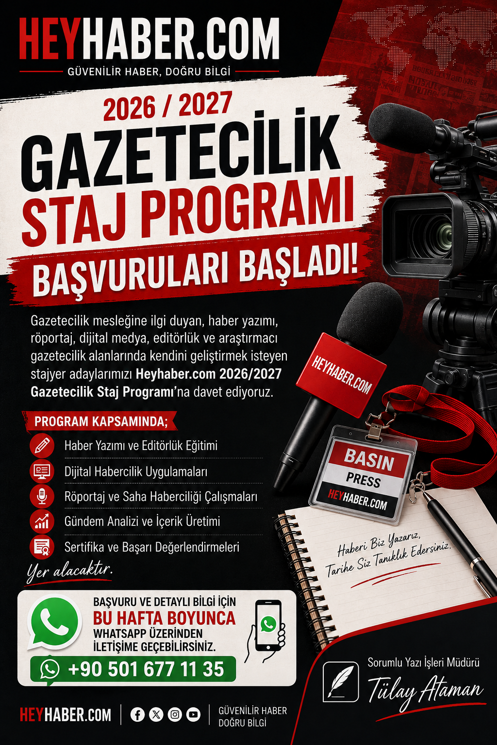 Heyhaber.com 2026/27 Staj Programı Duyurusu görseli