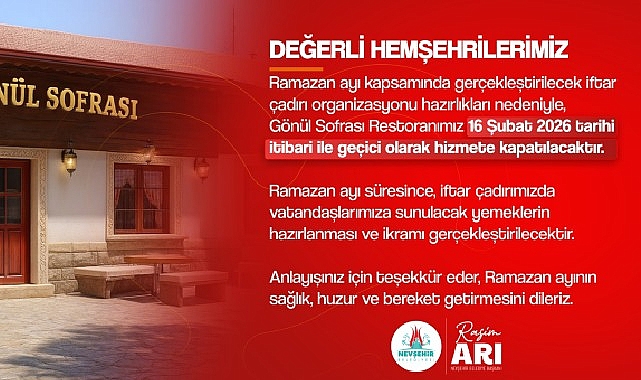 Gönül Sofrası Restoran İftar Çadırında Hizmet Verecek görseli