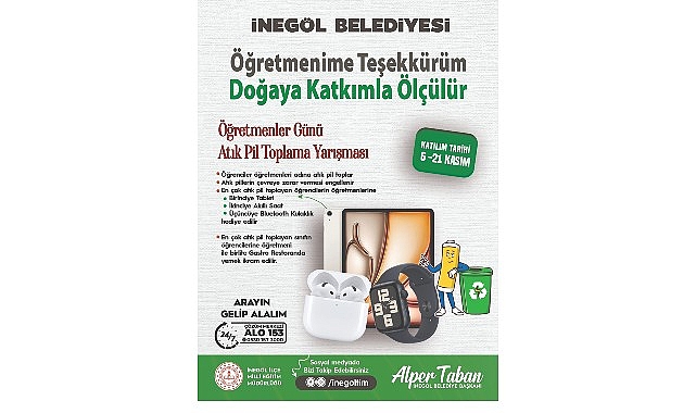 İnegöl Belediyesi’nden Öğretmenler Günü İçin Kampanya görseli