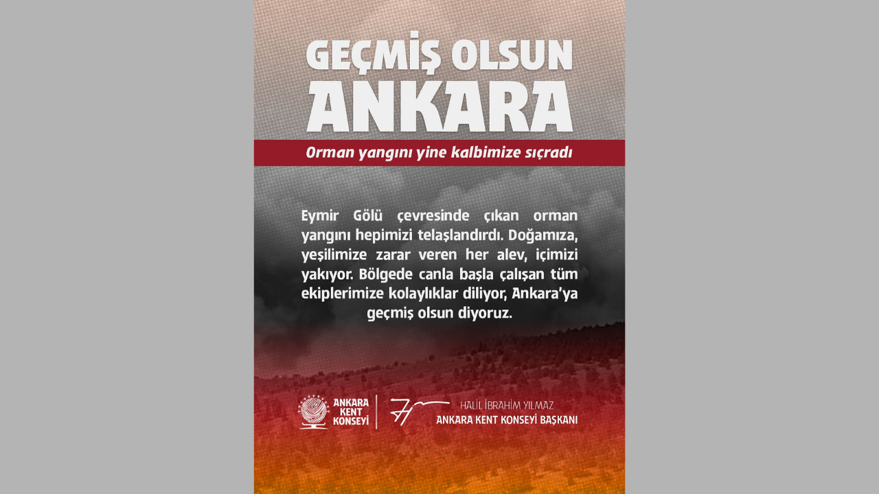 ra Kent Konseyi Başkanı Yılmaz’dan Eymir Gölü orman yangınına geçmiş olsun mesajı görseli