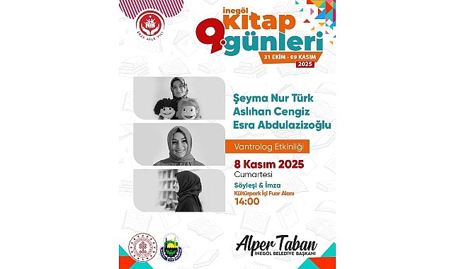 İnegöl Kitap Günleri Hafta Sonu 12 Muhteşem Yazarı Konuk Edecek görseli
