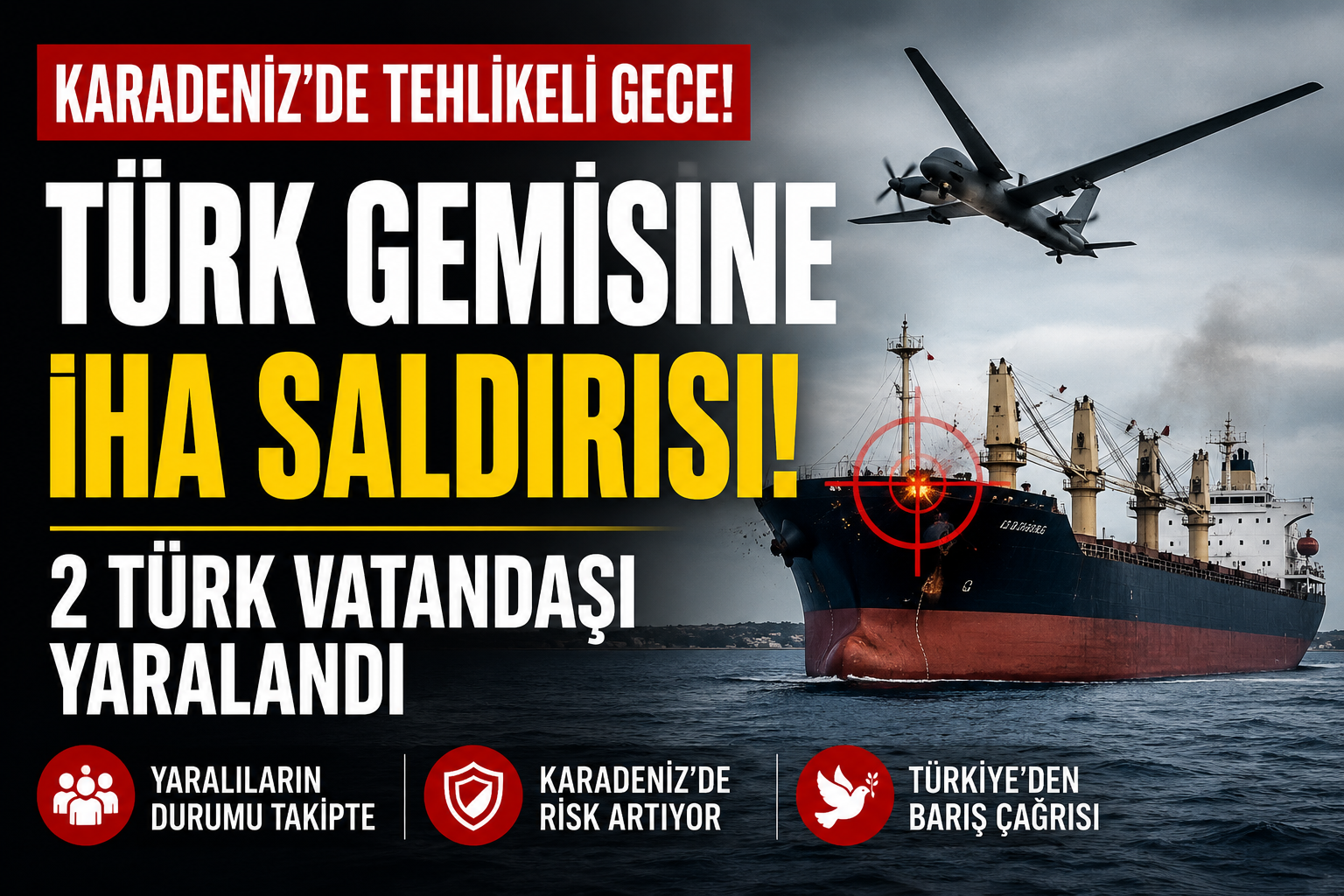 Karadeniz’de Tehlikeli Gece: Türk Gemisine İHA Saldırdı görseli