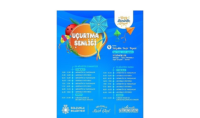 Selçuklu Seyir Tepesi hafta sonu uçurtma şenliğine ev sahipliği yapacak görseli
