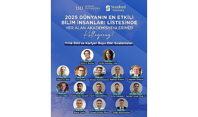 Stanford Üniversitesi’nin “Dünyanın En Etkili Bilim İnsanları” listesinde İstinye Üniversitesi’nden 15 akademisyen yer aldı görseli