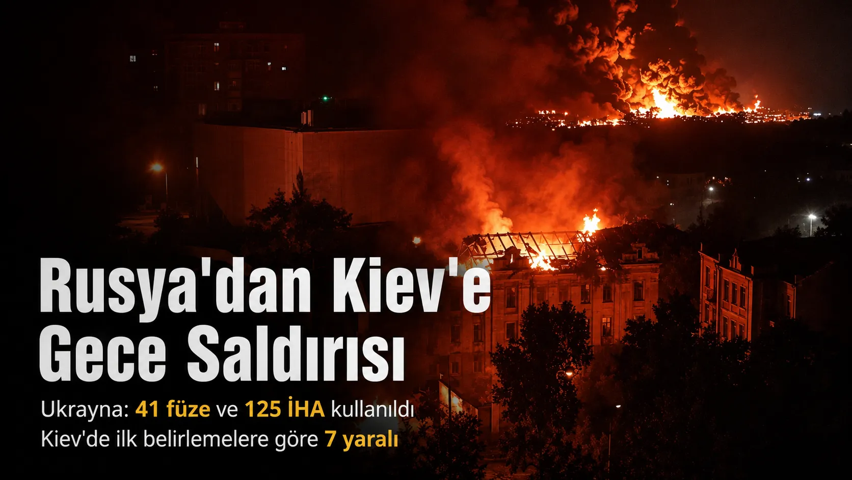 Rusya'dan Kiev'e Gece Boyunca Yoğun Saldırı!