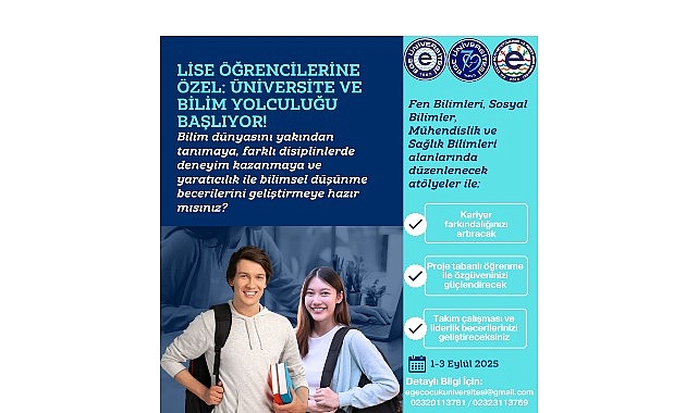Liseliler, Ege Üniversitesinde bilim yolculuğuna çıkıyor görseli