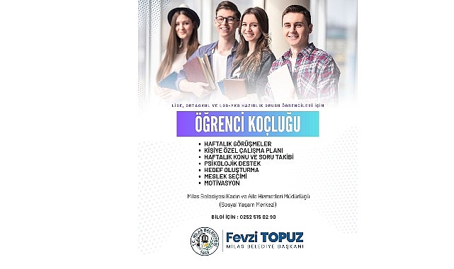 Milas Belediyesi ‘Öğrenci Koçluğu’ Hizmeti ile Öğrencilerin Yanında Oluyor görseli
