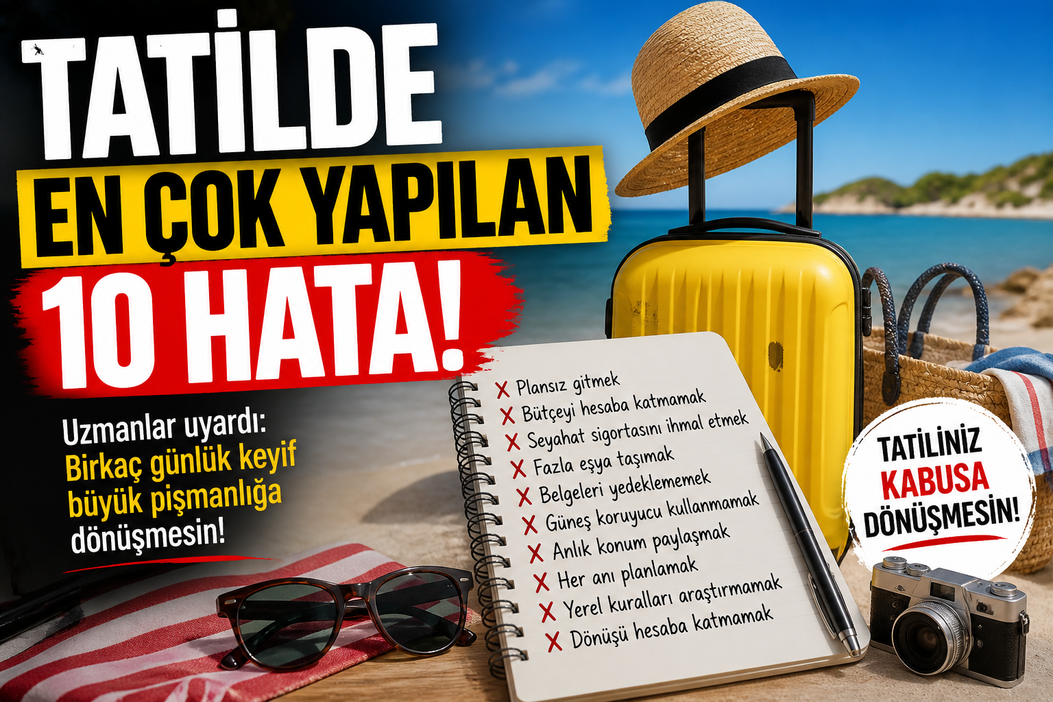 Tatilde En Çok Yapılan 10 Hata: Birkaç Günlük Keyif, Büyük Pişmanlığa Dönüşmesin! görseli